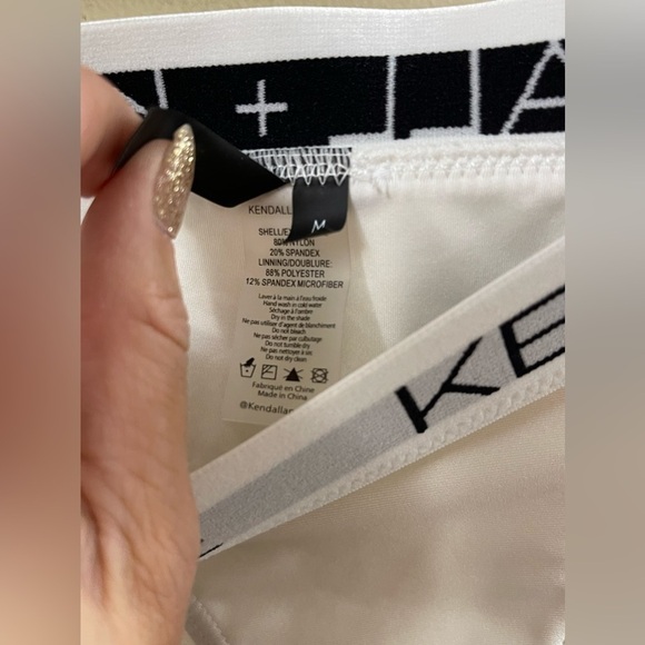 Kendall & Kylie White Logo Band Triangle Bikini Set Size Medium - Picture 12 of 12